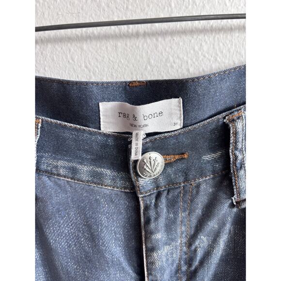 Rag & Bone Liquid Miramar Blue Wide Leg Jeans Sz 31 Printed Sweatpants - Picture 4 of 9